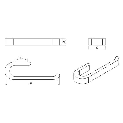 Gedy - Handdukshängare för vägg HIMALAYA 6,7x21 cm bambu