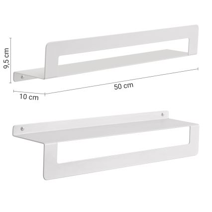 Gedy - Hylla med handdukshängare CLEO 50 cm mattvit