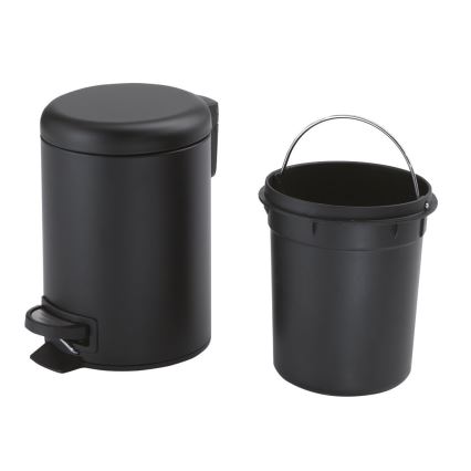 Gedy - Papperskorg POTTY 5 l, mjukstängning, matt svart