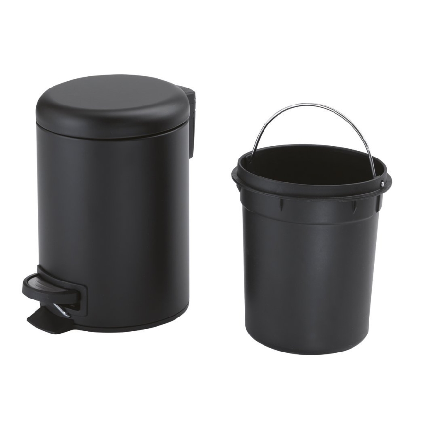 Gedy - Papperskorg POTTY 5 l, mjukstängning, matt svart
