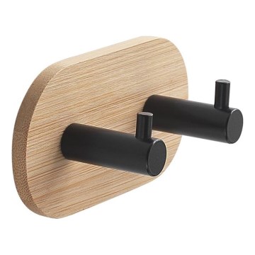 Gedy - självhäftande Handukskrok HIMALAYA svart/bambu