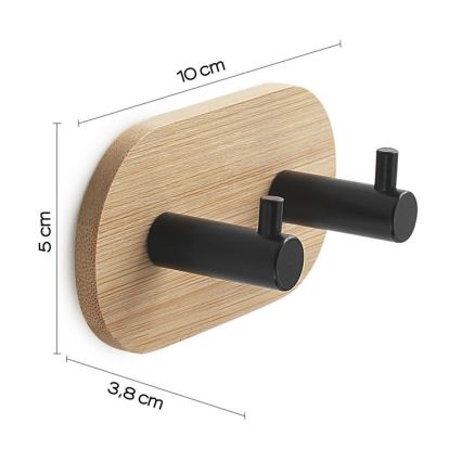 Gedy - självhäftande Handukskrok HIMALAYA svart/bambu