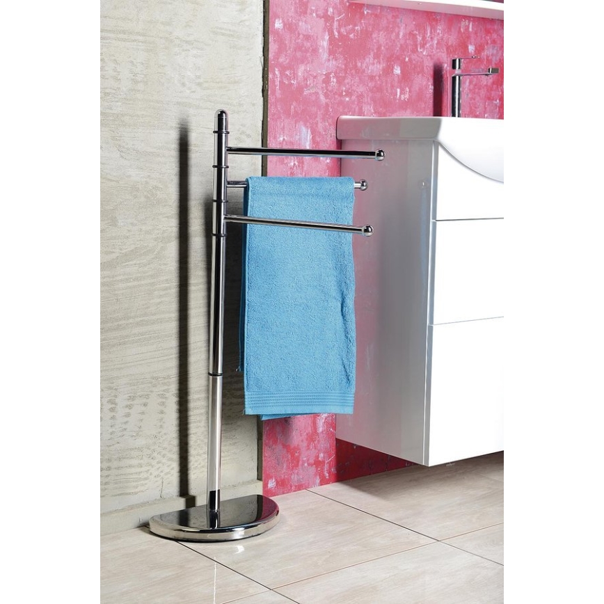 Gedy - Stativ med handukshängare HIBISCUS 90,5 cm skinande krom