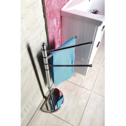 Gedy - Stativ med handukshängare HIBISCUS 90,5 cm skinande krom