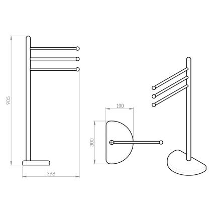 Gedy - Stativ med handukshängare HIBISCUS 90,5 cm skinande krom