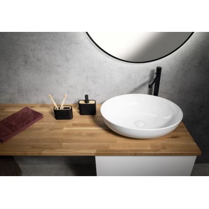 Gedy - Tandborsthållare NINFEA svart/bambu