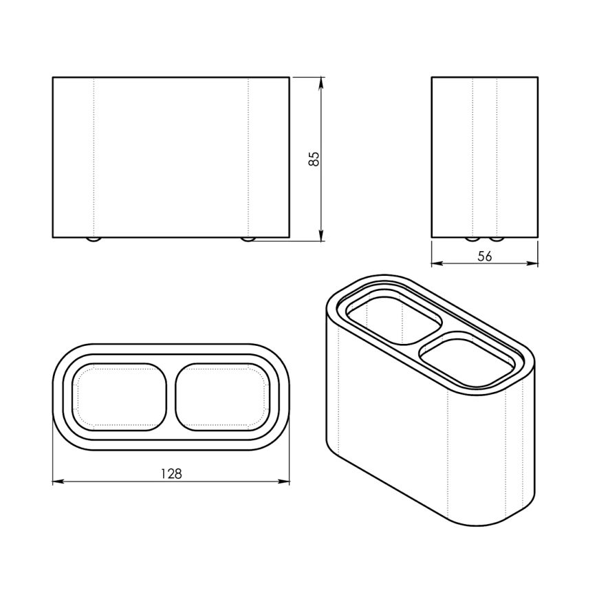 Gedy - Tandborsthållare NINFEA svart/bambu