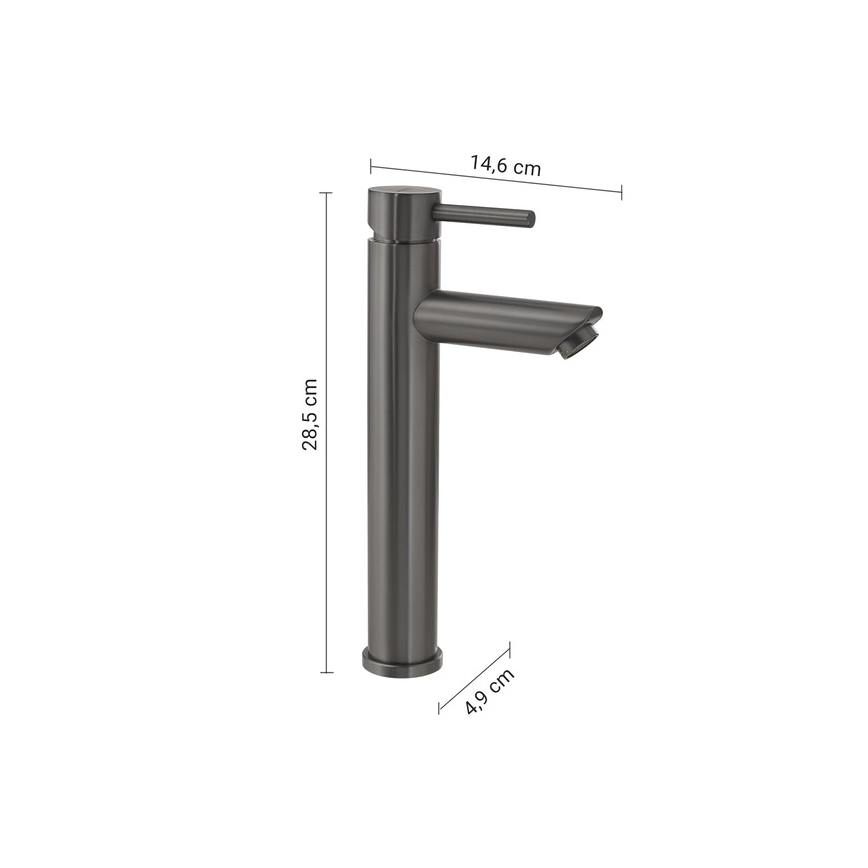 Gedy - Tvättställsblandare ALTO 28,5 cm metallisk grå