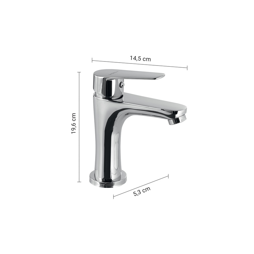 Gedy - Tvättställsblandare COMO 19,6 cm i blank krom