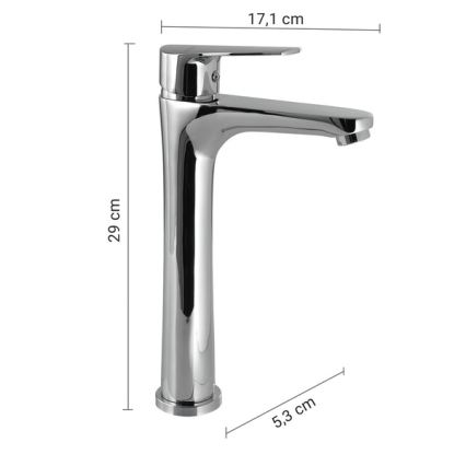 Gedy - Tvättställsblandare COMO 29 cm i polerad krom