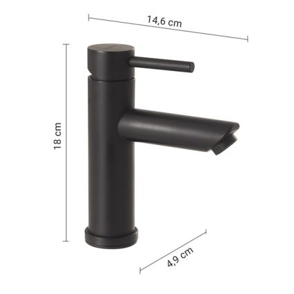 Gedy - Tvättställsblandare GARDA 18 cm matt svart