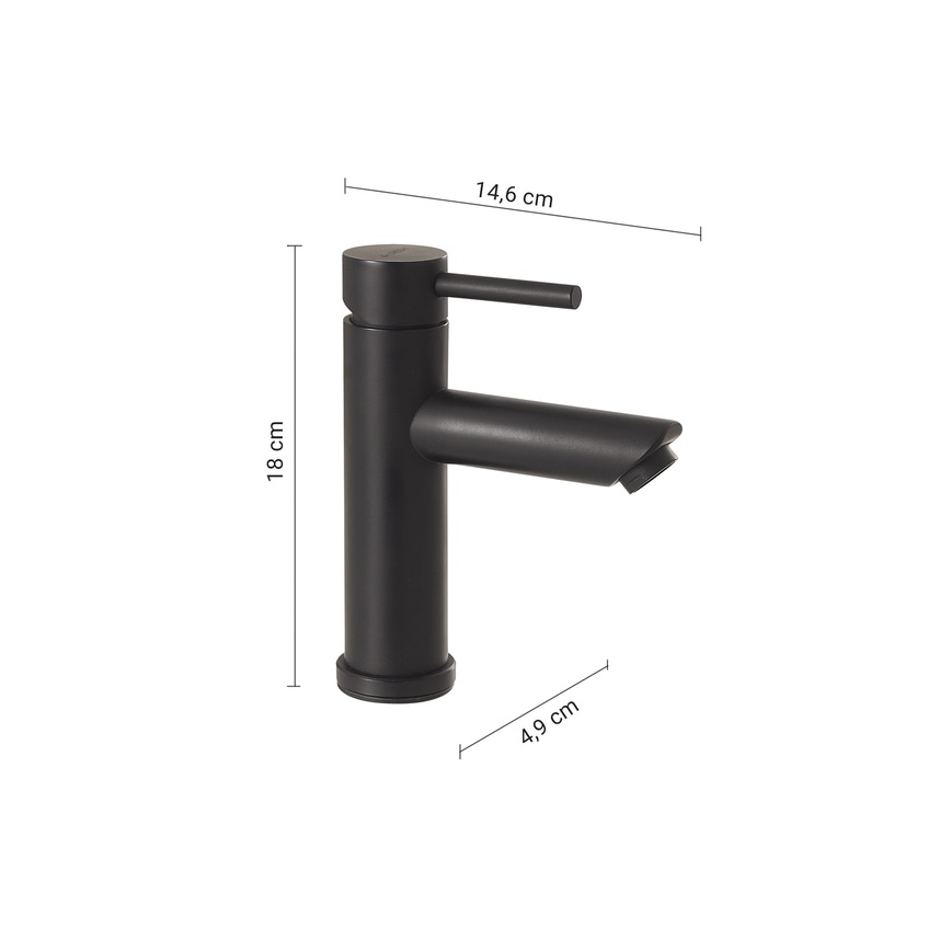 Gedy - Tvättställsblandare GARDA 18 cm matt svart