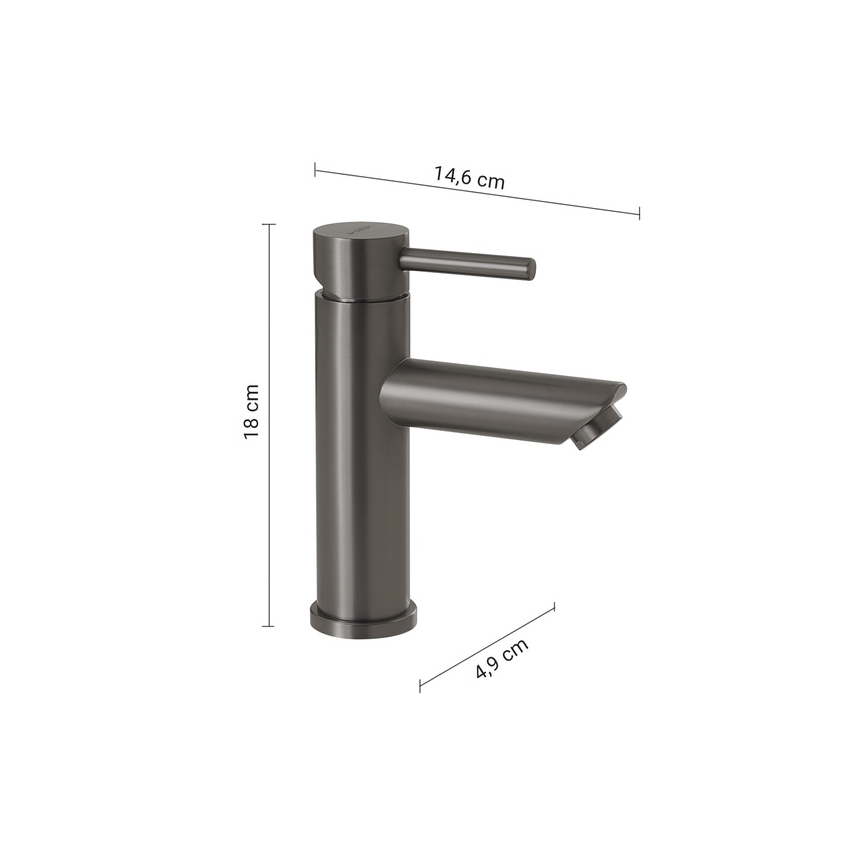 Gedy - Tvättställsblandare GARDA 18 cm metallgrå