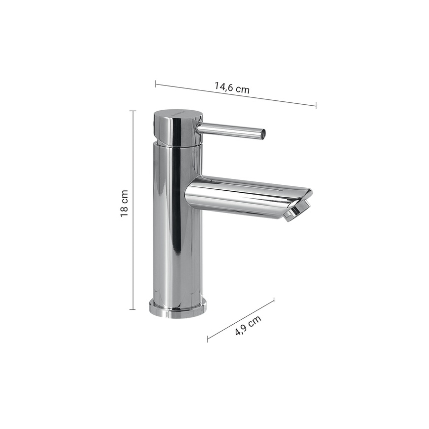 Gedy - Tvättställsblandare GARDA 18 cm polerad krom