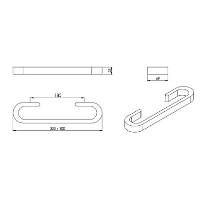 Gedy - Vägg handduk galge HIMALAYA 7x30 cm bambu/beige