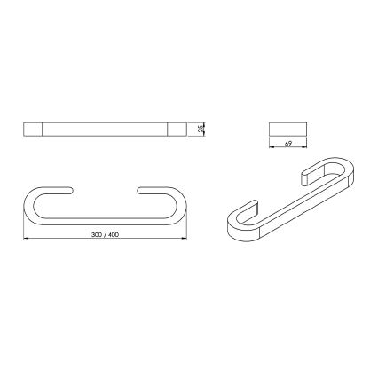 Gedy - Vägg handduk galge HIMALAYA 7x40 cm bambu/brun