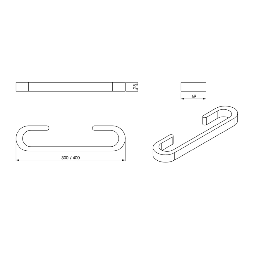 Gedy - Vägg handduk galge HIMALAYA 7x40 cm bambu/brun