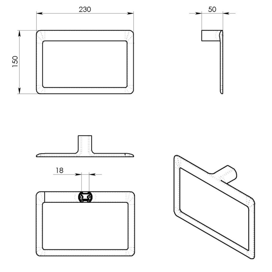 Gedy - Väggmonterad handdukshängare PIRENEI 15x23 cm matt vit