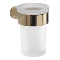 Gedy - Väggmonterad tandborsthållare PIRENEI frostat glas/guld