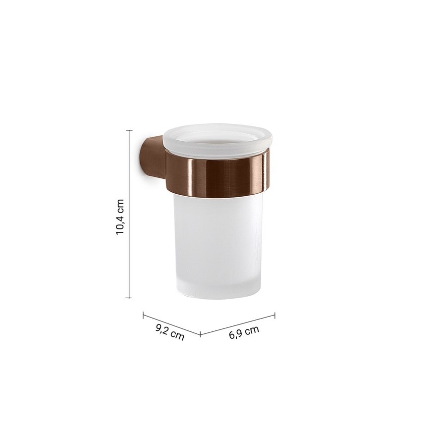 Gedy - Väggmonterad tandborsthållare PIRENEI opalt glas/brons