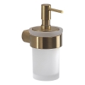 Gedy - Väggmonterad tvåldispenser PIRENEI 110 ml frostat glas/matt guld