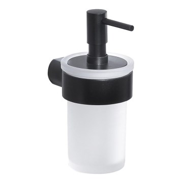 Gedy - Väggmonterad tvåldispenser PIRENEI 110 ml opalglas/matt svart