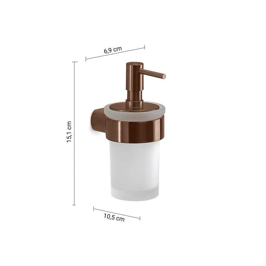 Gedy - Väggmonterad tvåldispenser PIRENEI 140 ml opalglas/brons