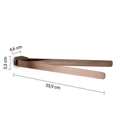 Gedy - Väggmonterad vridbar handdukshängare PIRENEI 36 cm i brons