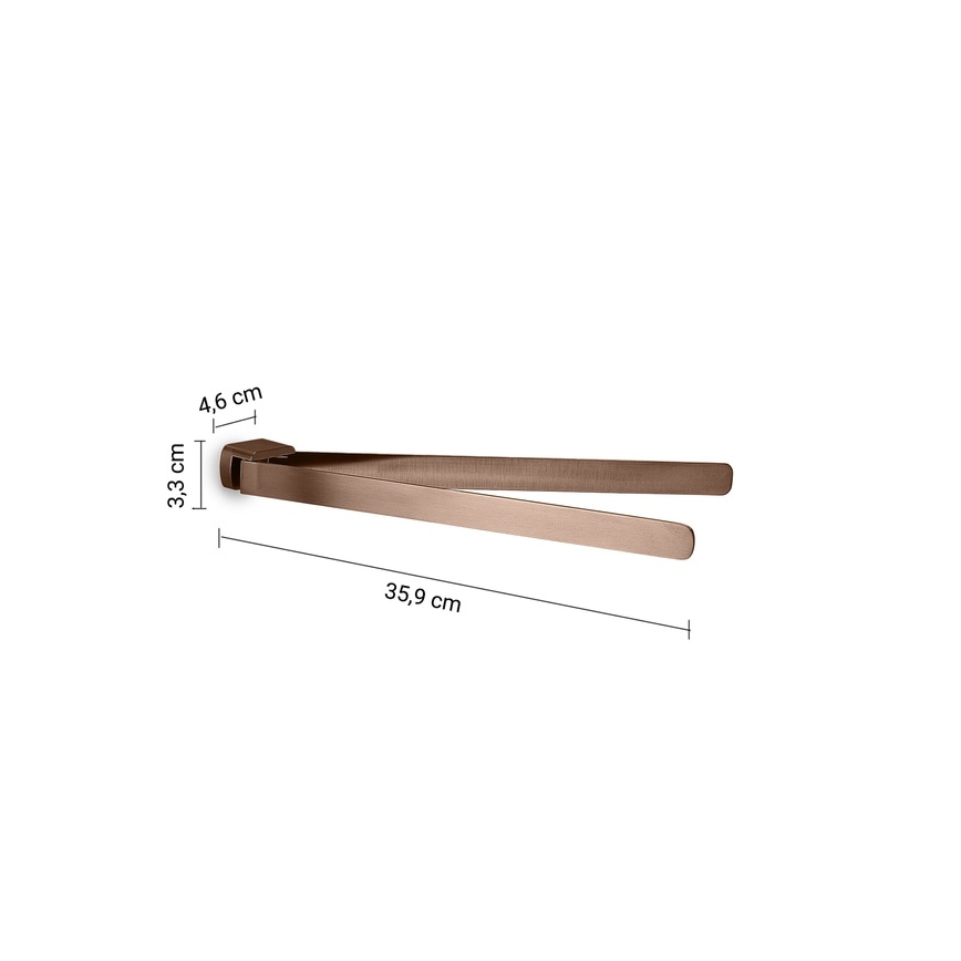 Gedy - Väggmonterad vridbar handdukshängare PIRENEI 36 cm i brons