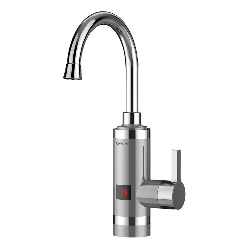 Genomströmningsvärmare med LED display 3000W/230V IPX4 rostfri