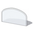 Glas under kamin 1000x550x6 mm halvcirkel