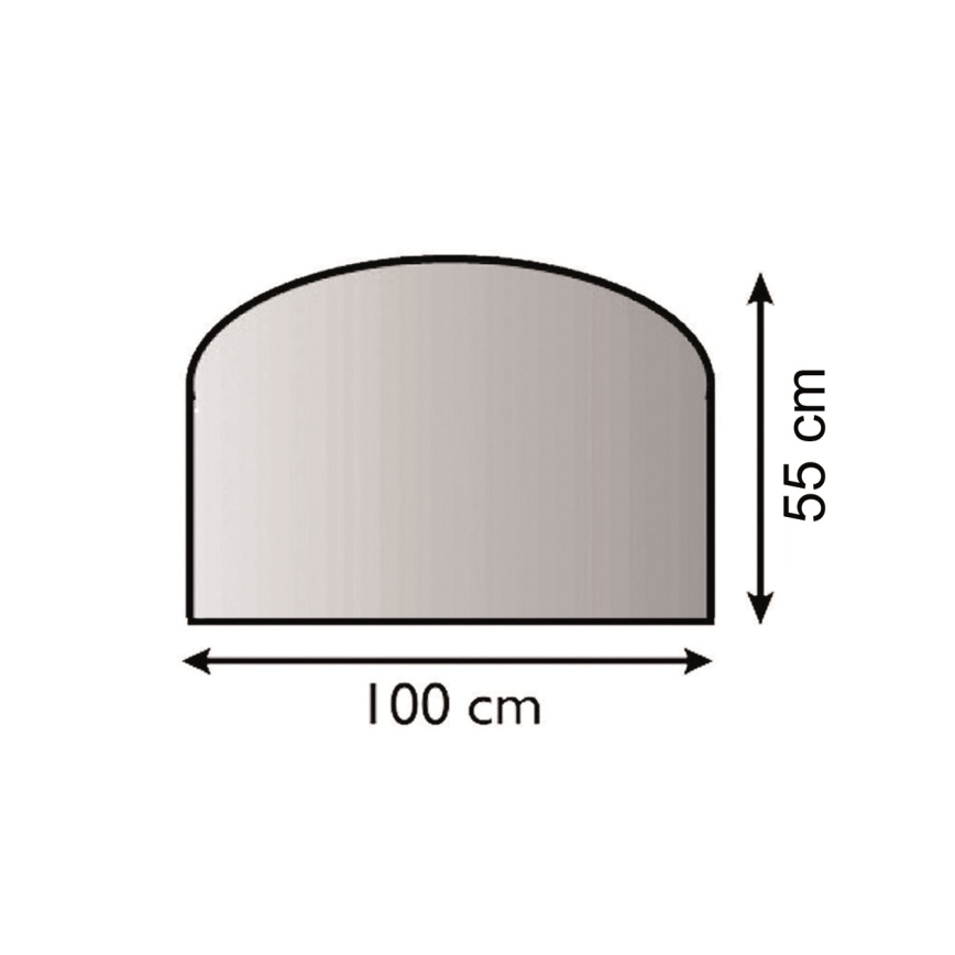 Glas under kamin 1000x550x6 mm halvcirkel