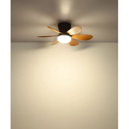 Globo - dimbar LED-takfläkt LED/5W/230V 2700-6500K brun + fjärrkontroll