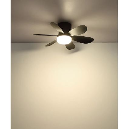 Globo - dimbar LED-takfläkt LED/5W/230V 2700-6500K svart + fjärrkontroll