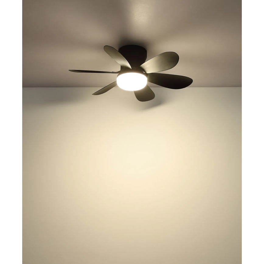 Globo - dimbar LED-takfläkt LED/5W/230V 2700-6500K svart + fjärrkontroll