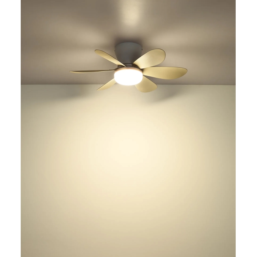 Globo - Dimmbar LED-takfläkt LED/5W/230V 2700-6500K beige + fjärrkontroll