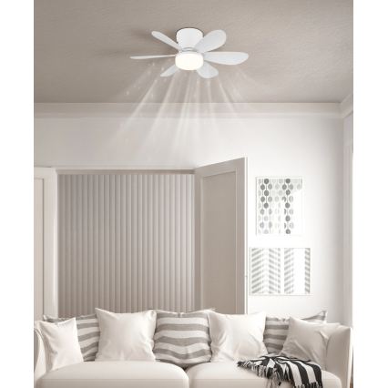 Globo - LED Dimmbar takfläkt LED/5W/230V 2700-6500K vit + fjärrkontroll