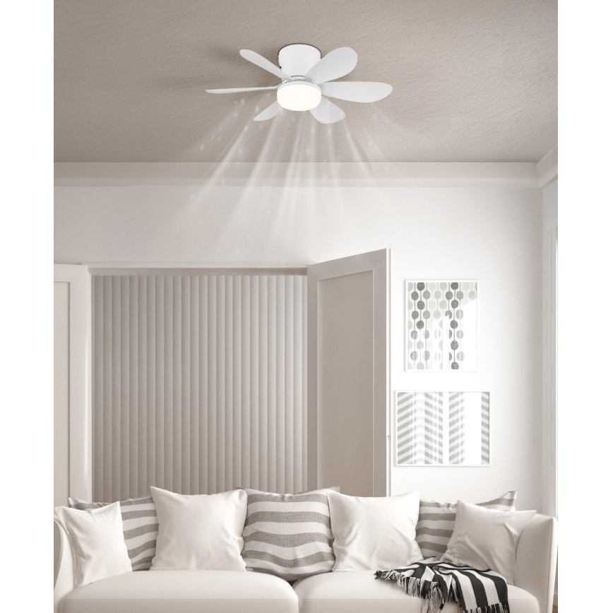 Globo - LED Dimmbar takfläkt LED/5W/230V 2700-6500K vit + fjärrkontroll
