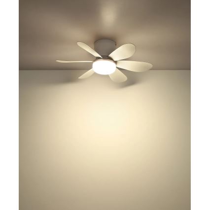 Globo - LED Dimmbar takfläkt LED/5W/230V 2700-6500K vit + fjärrkontroll
