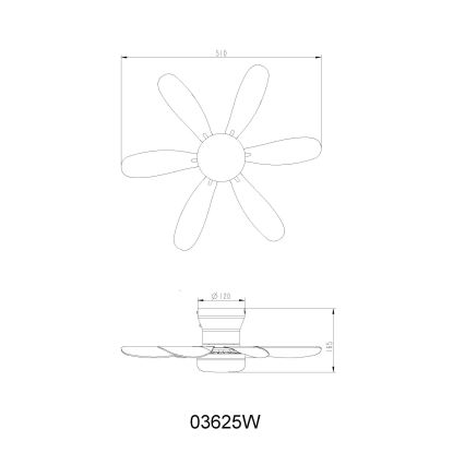 Globo - LED Dimmbar takfläkt LED/5W/230V 2700-6500K vit + fjärrkontroll