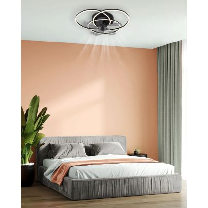 Globo - dimmbar LED-takfläkt LED/40W/230V 3000-6500K svart + fjärrkontroll
