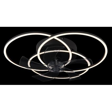 Globo - dimmbar LED-takfläkt LED/40W/230V 3000-6500K svart + fjärrkontroll