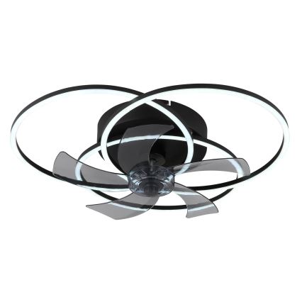 Globo - dimmbar LED-takfläkt LED/40W/230V 3000-6500K svart + fjärrkontroll