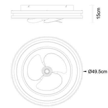 Globo - LED dimbar taklampa med fläkt LED/30W/230V 2700-6500K svart + fjärrkontroll