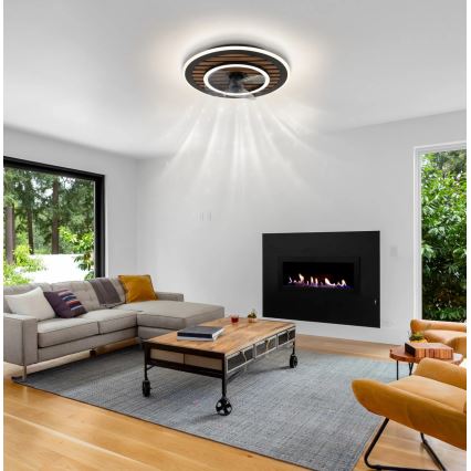 Globo - LED-dimbar takfläkt LED/36W/230V 2700-6000K svart + fjärrkontroll