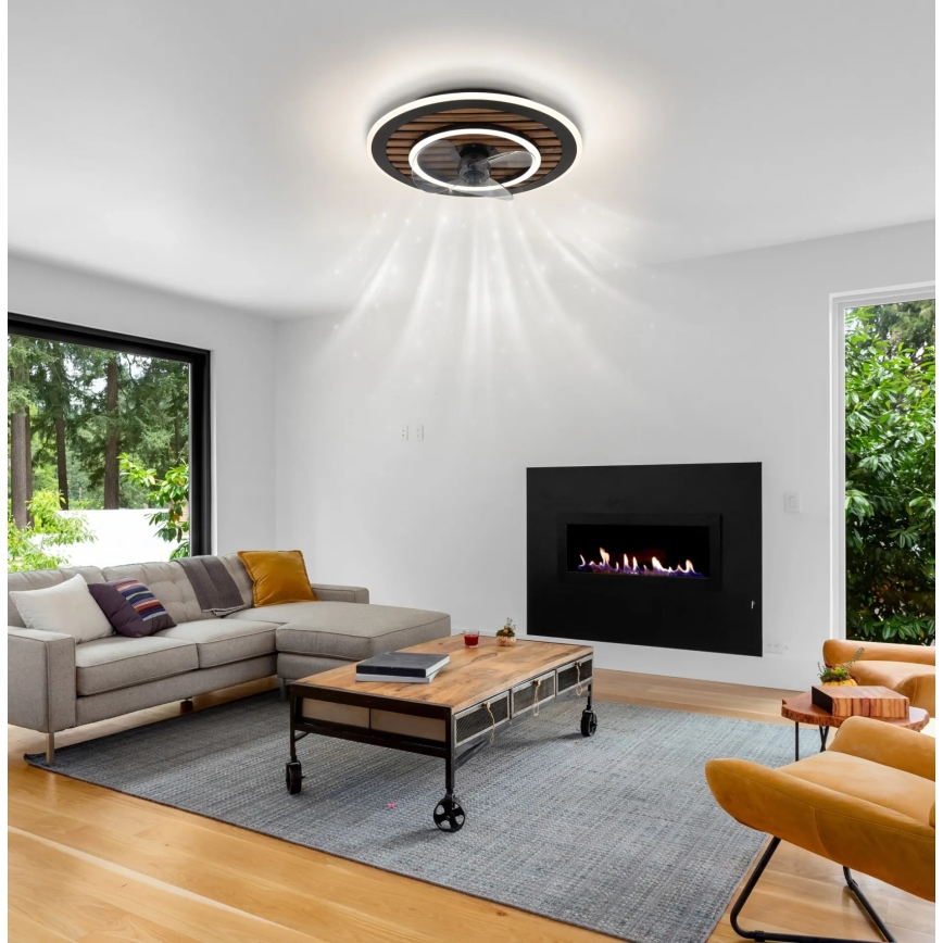 Globo - LED-dimbar takfläkt LED/36W/230V 2700-6000K svart + fjärrkontroll