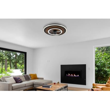 Globo - LED-dimbar takfläkt LED/36W/230V 2700-6000K svart + fjärrkontroll