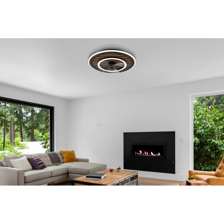 Globo - LED-dimbar takfläkt LED/36W/230V 2700-6000K svart + fjärrkontroll