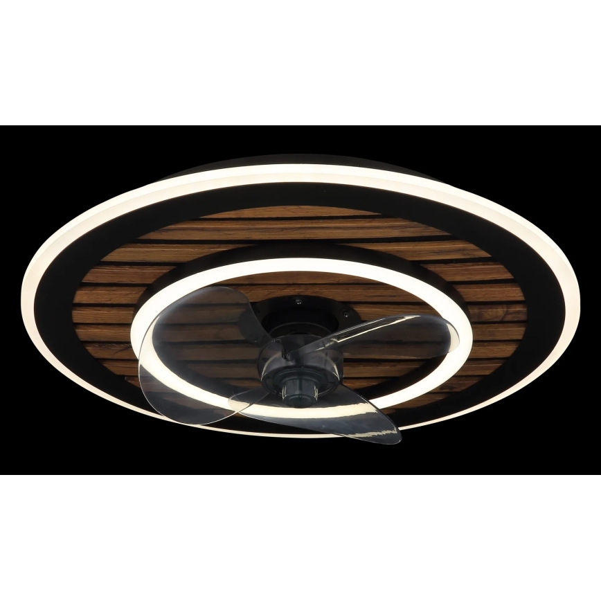 Globo - LED-dimbar takfläkt LED/36W/230V 2700-6000K svart + fjärrkontroll