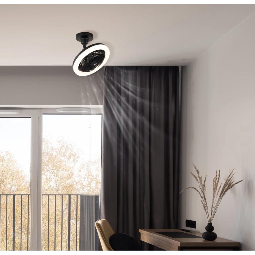 Globo - LED-dimmbar takfläkt LED/20W/230V 3000-6500K svart + fjärrkontroll